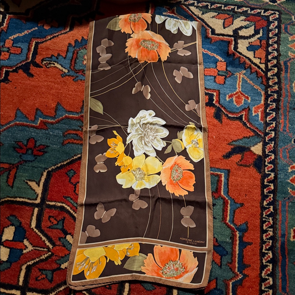 Vintage Adrienne Landau 100 Silk Scarf
